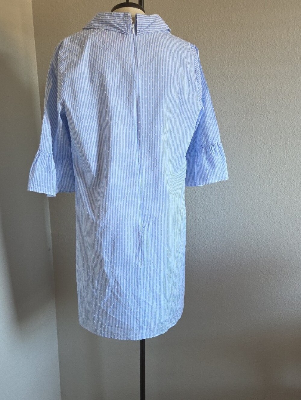Lilly Pulitzer Light Blue & White Striped Midi Shift Dress - Picture 4 of 5